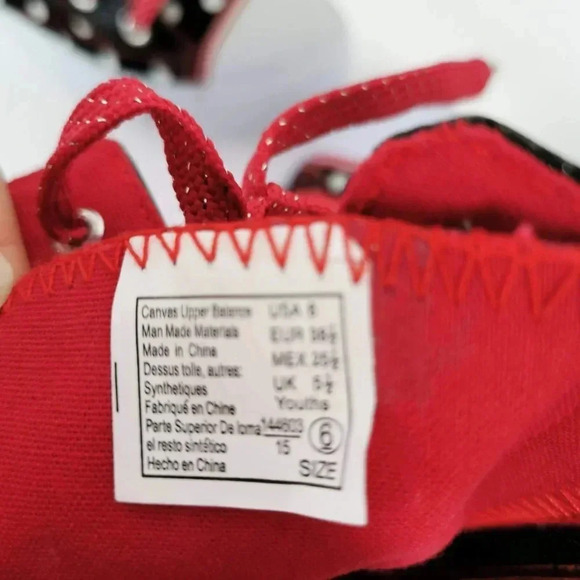 Disney Minnie Mouse Boots Size 6 M Black White Dot Red Lace Up  10 inch - Picture 4 of 8